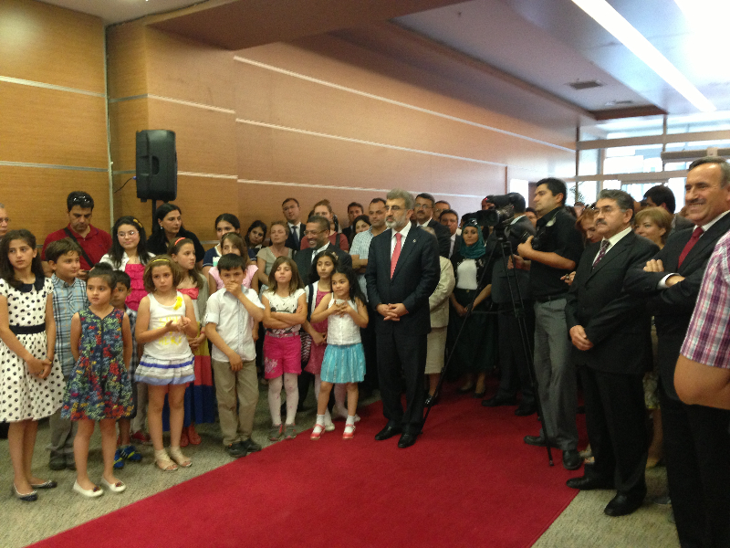 Turkish Energy Minister Yildiz with competition winners