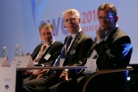 Christian Nath (GL), Gordon Edge (Renewables UK) and Thomas Karst (MAKE Consulting) at EWEC 2010, Tuesday 21 April