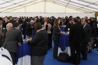Conference and exhibition delegates enjoy a Polish lunch at EWEC, 22 April