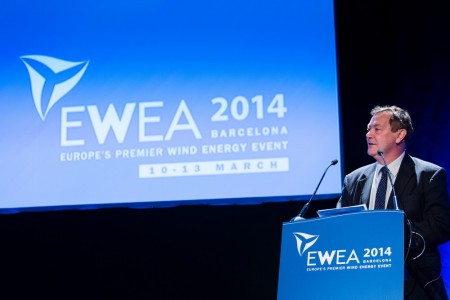 Andrew Garrad, EWEA President speaking at the Opening Session at EWEA 2014