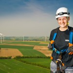 Johanna Lehner stands at Windkraft Simonsfeld in Austria